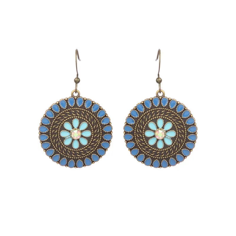 Wholesale Oil Dripping Geometric Boho Earrings