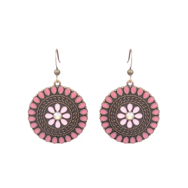 Wholesale Oil Dripping Geometric Boho Earrings