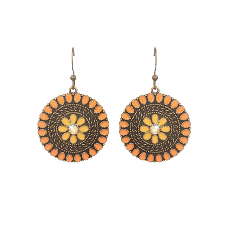 Wholesale Oil Dripping Geometric Boho Earrings
