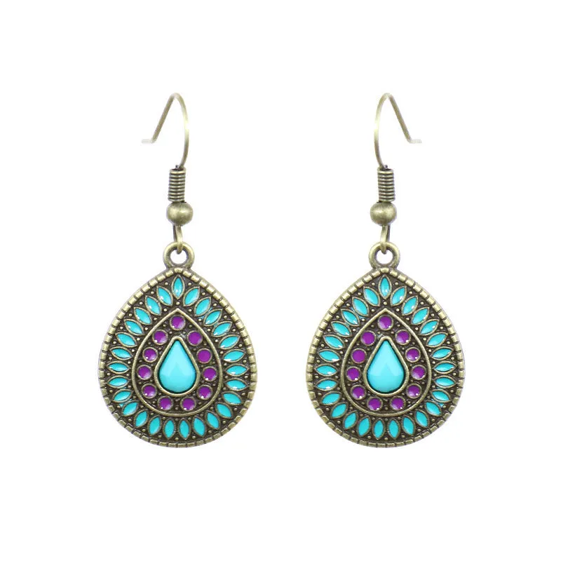 Wholesale Oil Dripping Geometric Boho Earrings
