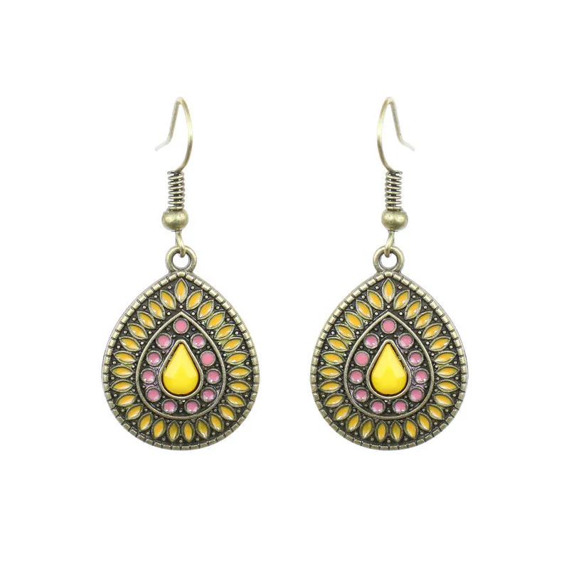 Wholesale Oil Dripping Geometric Boho Earrings