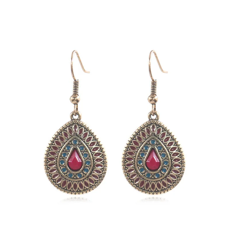 Wholesale Oil Dripping Geometric Boho Earrings