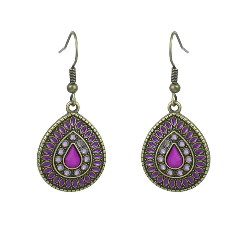 Wholesale Oil Dripping Geometric Boho Earrings