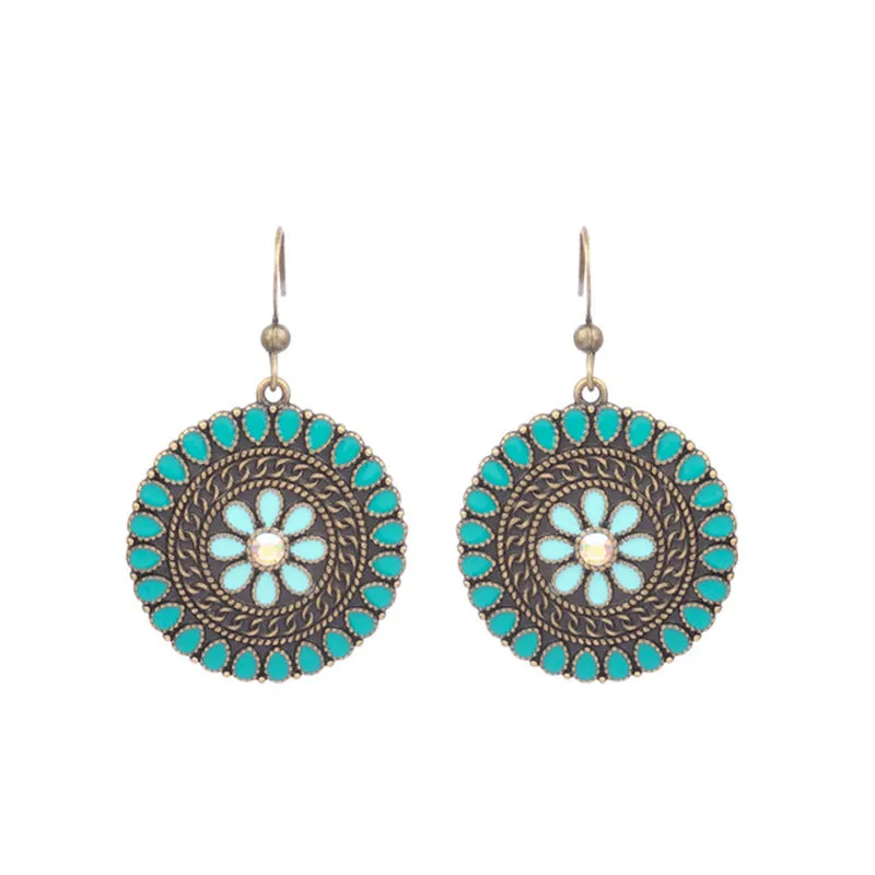 Wholesale Oil Dripping Geometric Boho Earrings