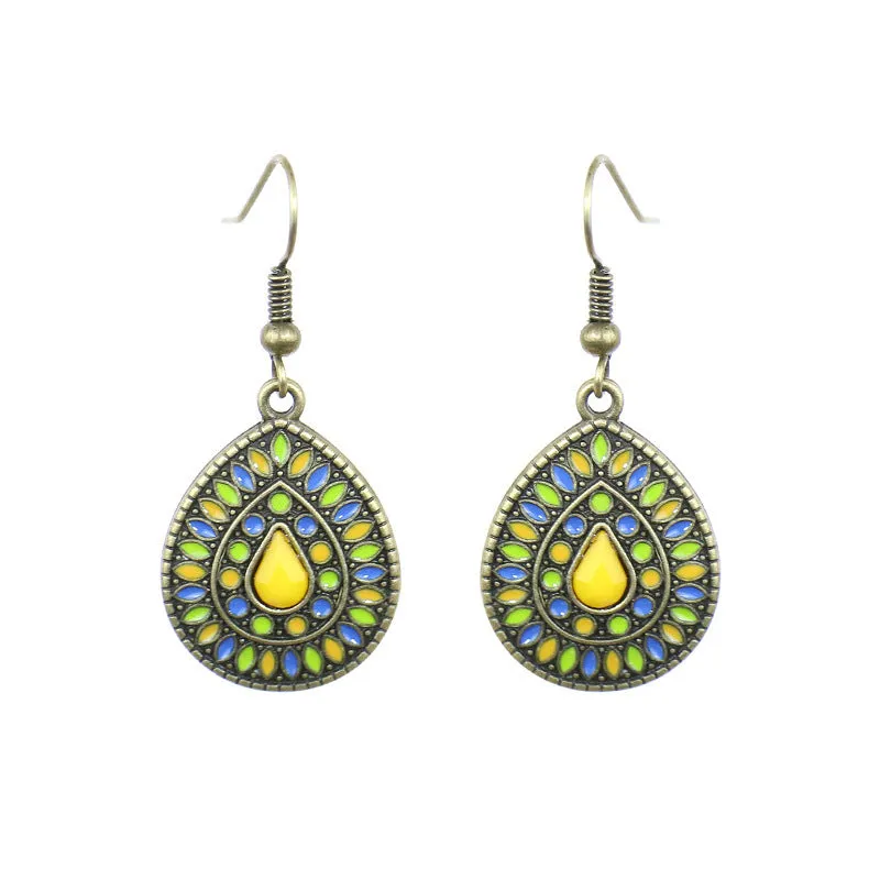 Wholesale Oil Dripping Geometric Boho Earrings