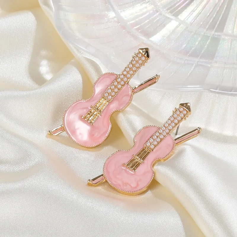 Wholesale Oil Dripping Violin Earrings