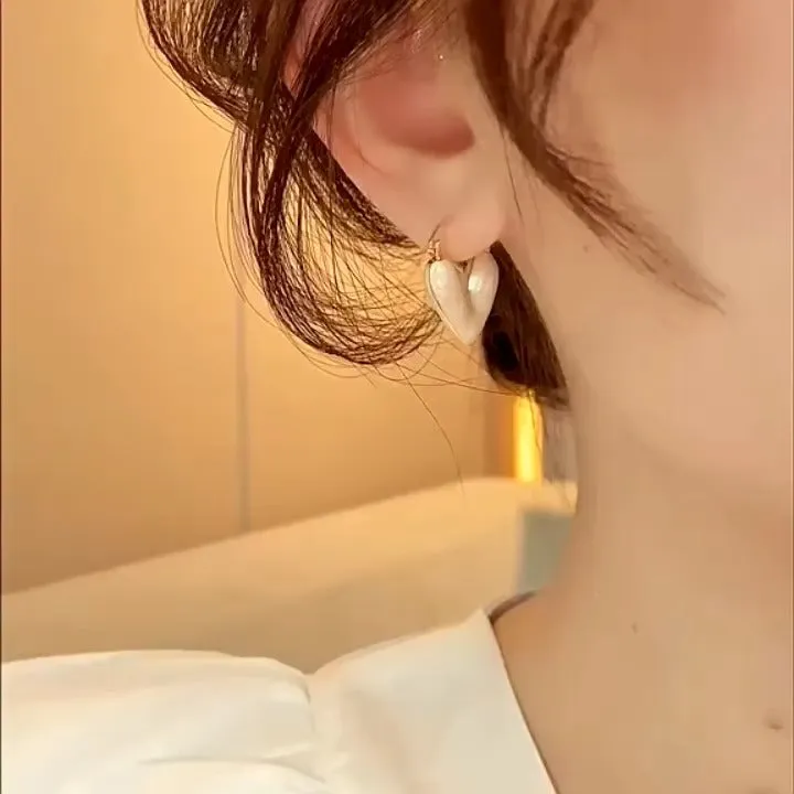 Wholesale Oil Drop Heart Earrings French Heart Shape Earrings