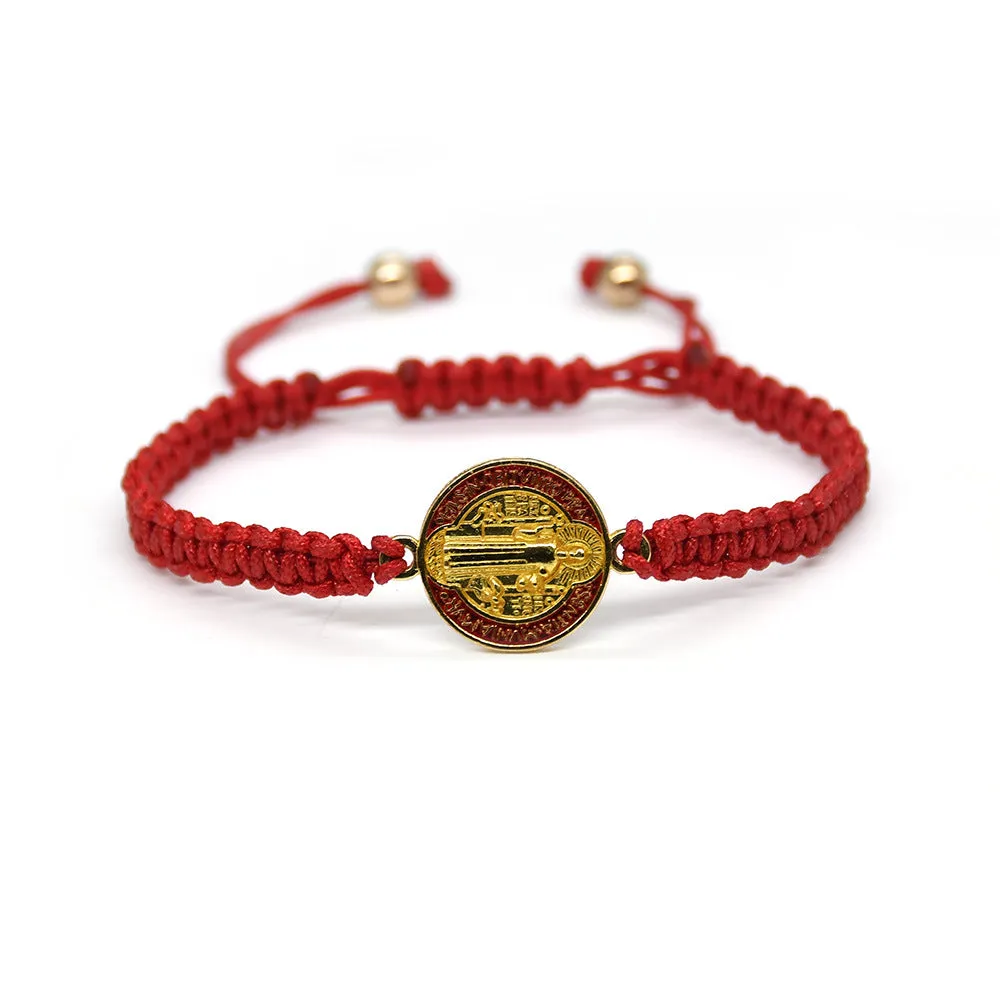 Wholesale Oil Dropped Handmade Chinese Knot St. Benedict Bracelet