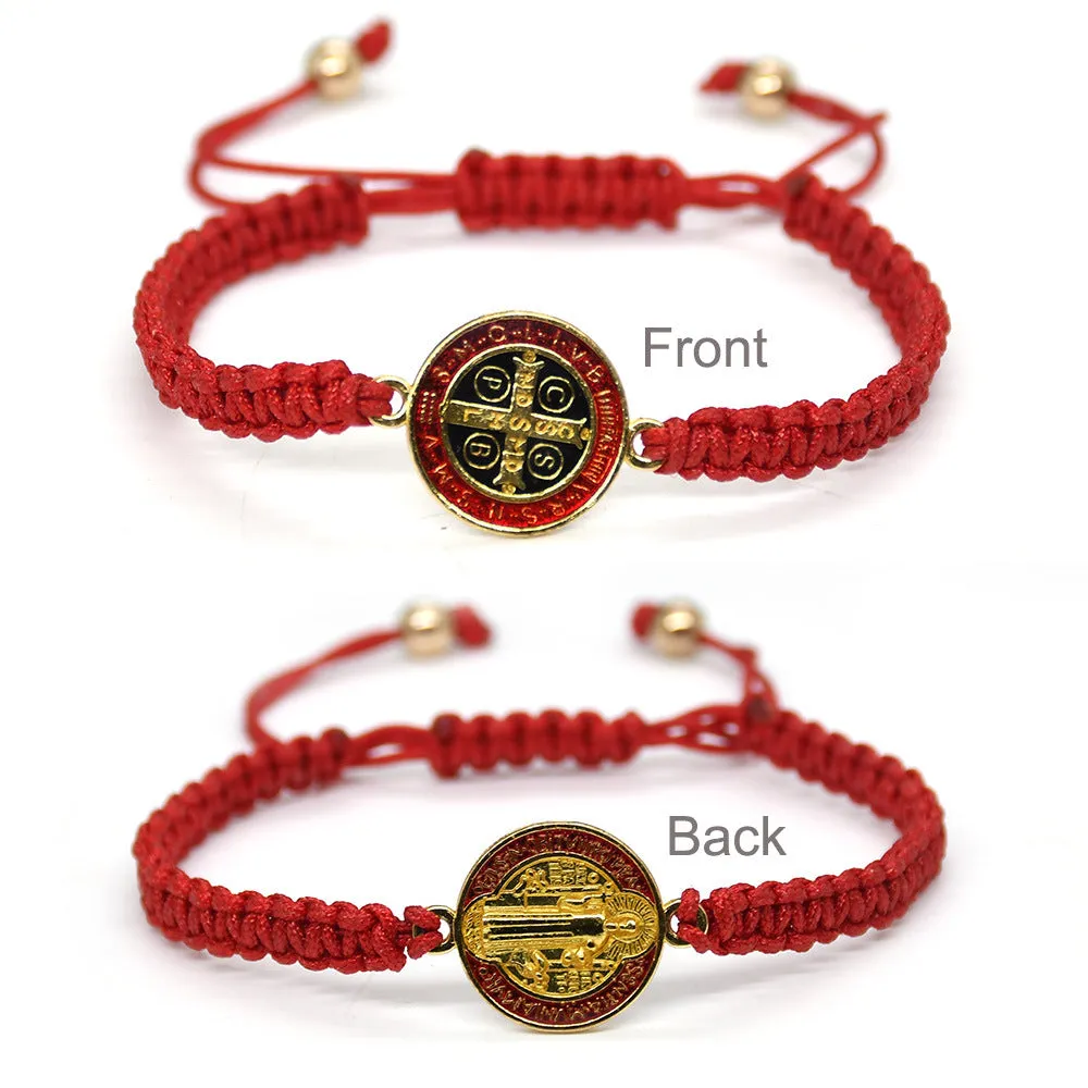 Wholesale Oil Dropped Handmade Chinese Knot St. Benedict Bracelet