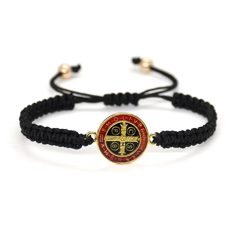 Wholesale Oil Dropped Handmade Chinese Knot St. Benedict Bracelet