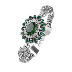 Wholesale Oval Glass Stone Alloy Bracelet