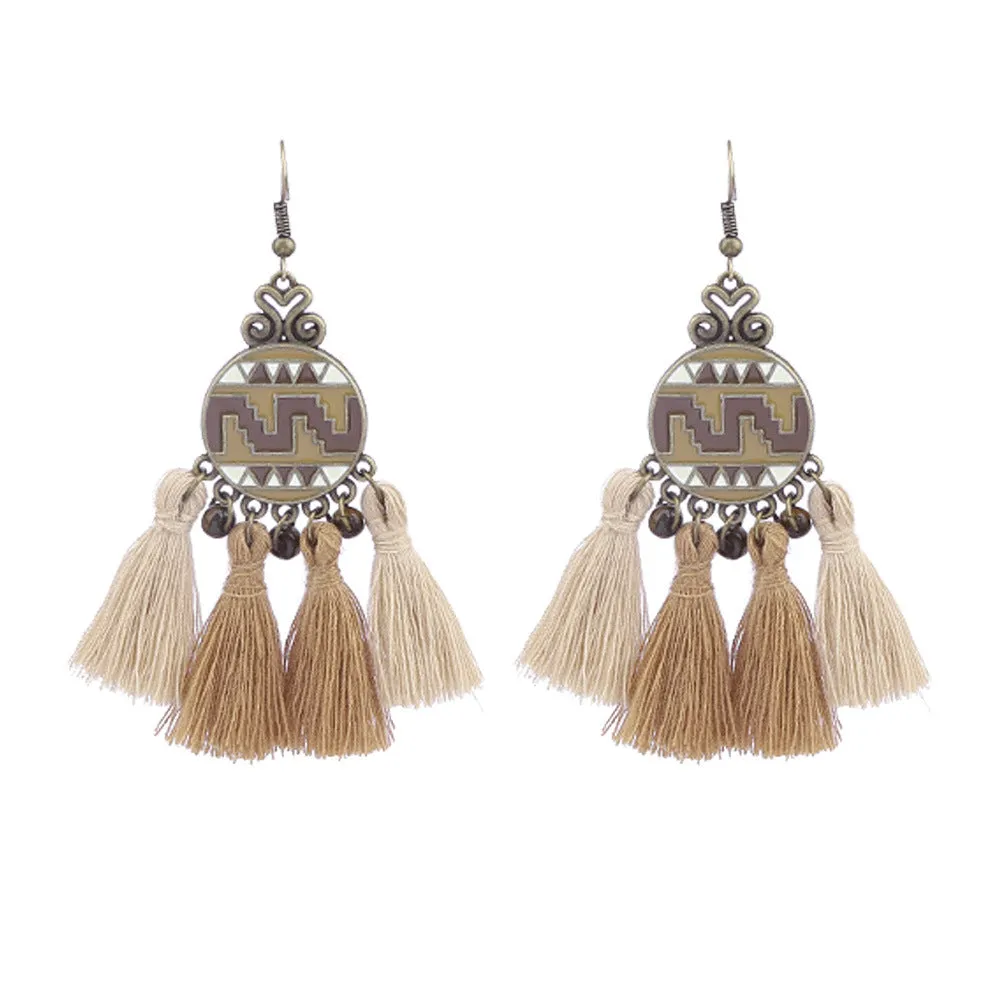 Wholesale Palace Vintage Tassel Earrings Necklace