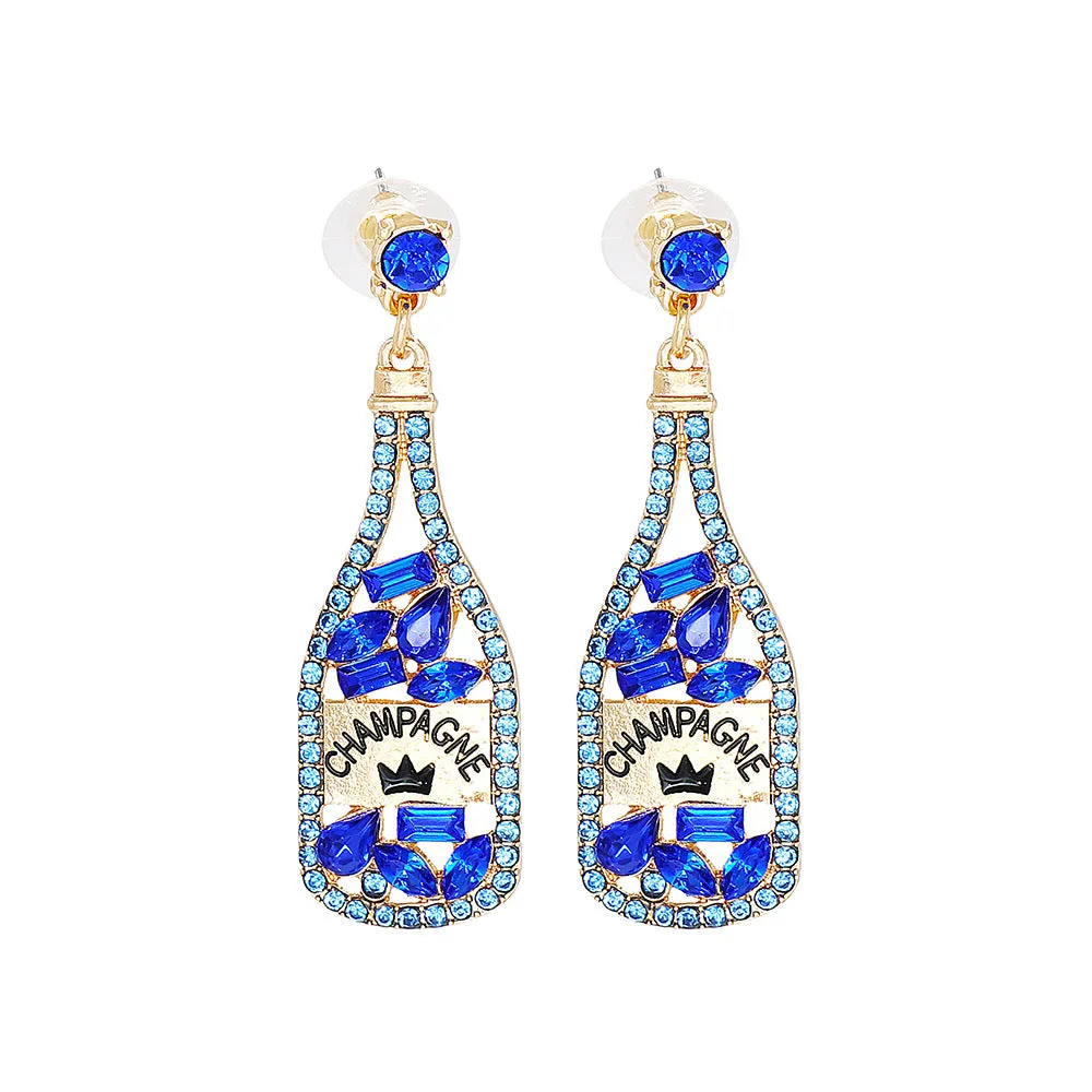 Wholesale Party Wine Bottle Alloy Earrings