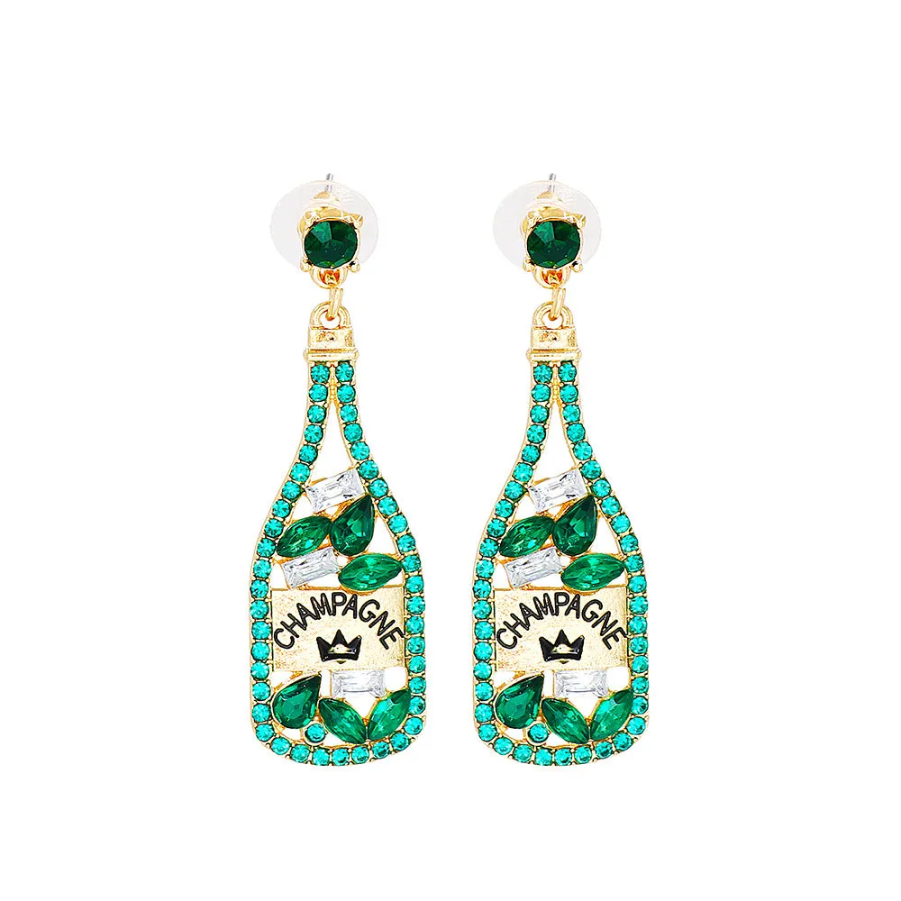 Wholesale Party Wine Bottle Alloy Earrings