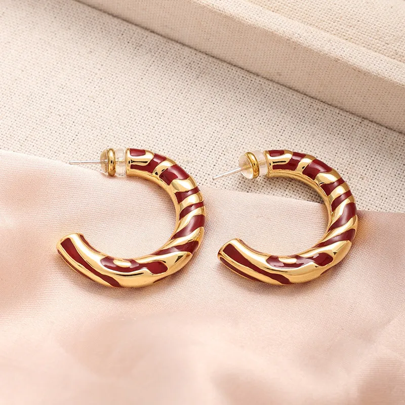 Wholesale Pattern Contrast Enamel Bracelet Irregular Ring