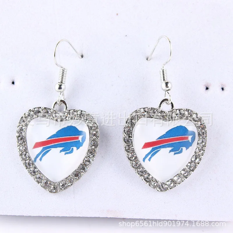Wholesale Peach Dot Diamond Logo Earrings