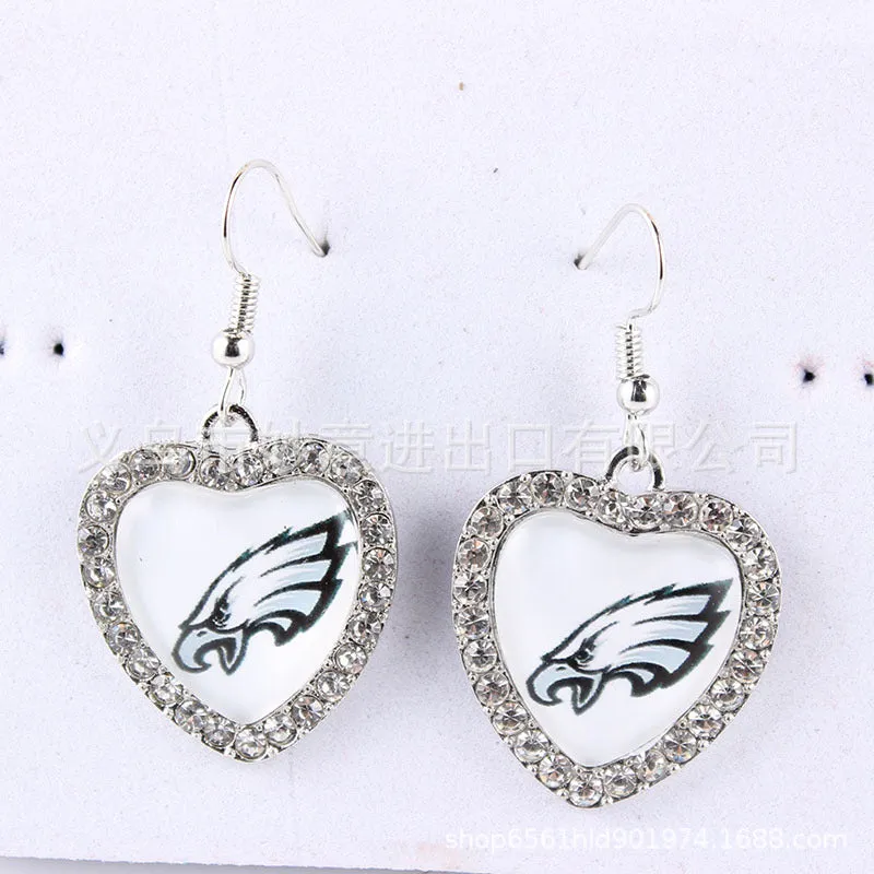 Wholesale Peach Dot Diamond Logo Earrings