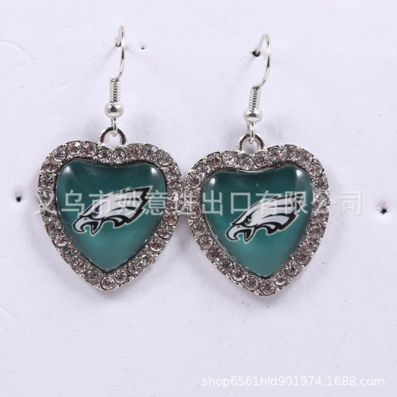 Wholesale Peach Dot Diamond Logo Earrings