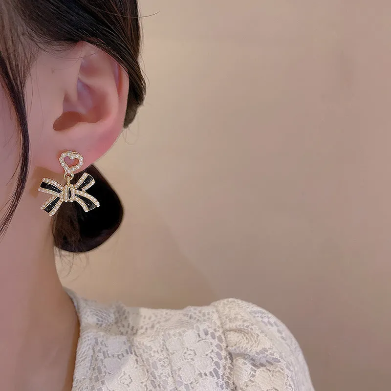 Wholesale Pearl Bowknot Copper S925 Silver Needle Earrings