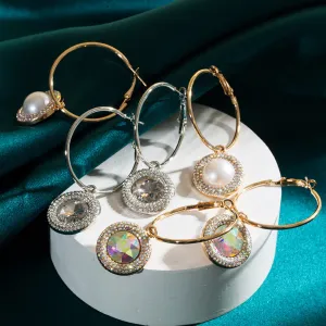 Wholesale Pearl Glass Diamond Earrings