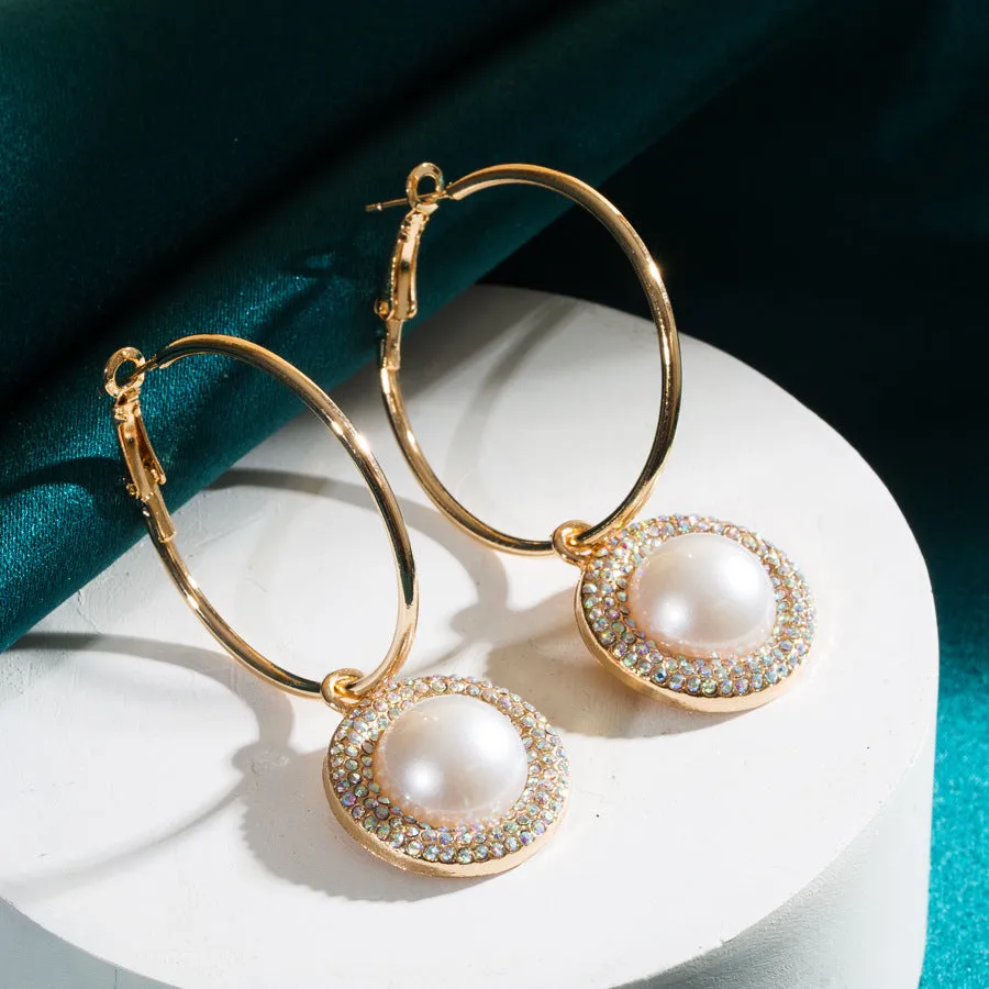 Wholesale Pearl Glass Diamond Earrings