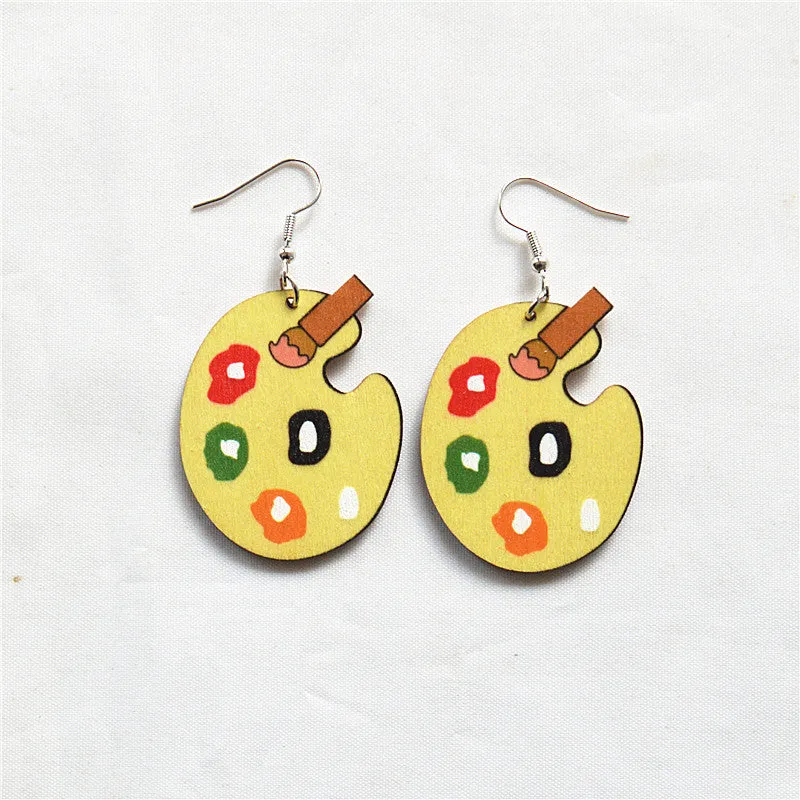 Wholesale Pencil Book Drawing Board Wooden Earrings