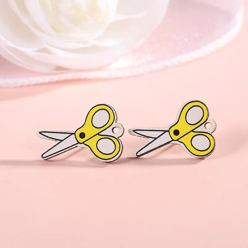 Wholesale Pencil Book Type Wooden Teachers Day Earrings