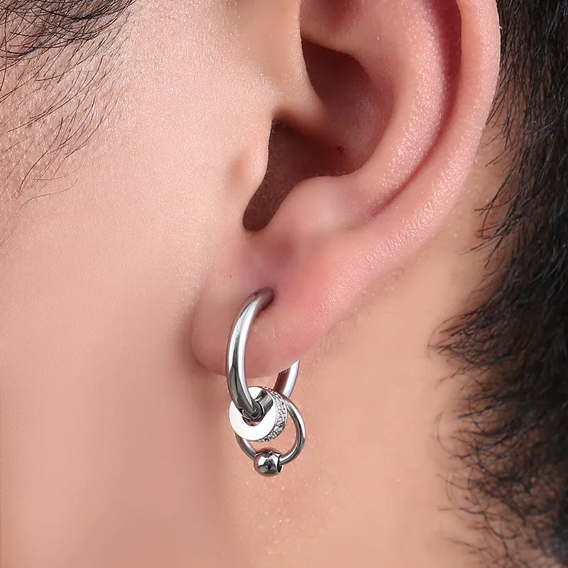 Wholesale Pendant Titanium Steel Men's Earrings with Pendants