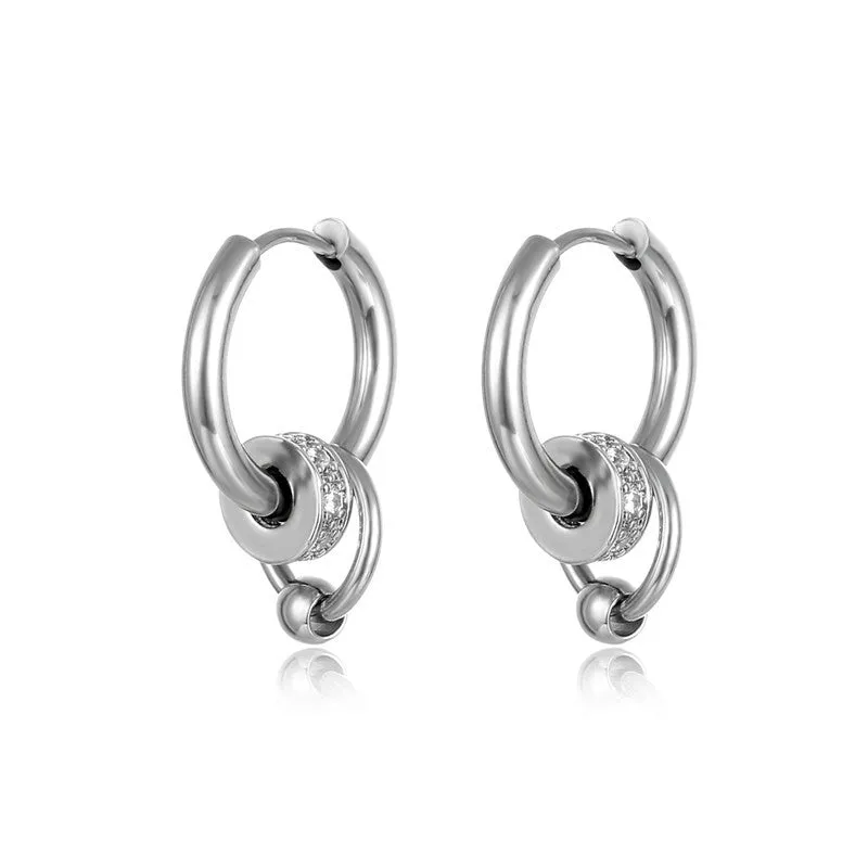 Wholesale Pendant Titanium Steel Men's Earrings with Pendants