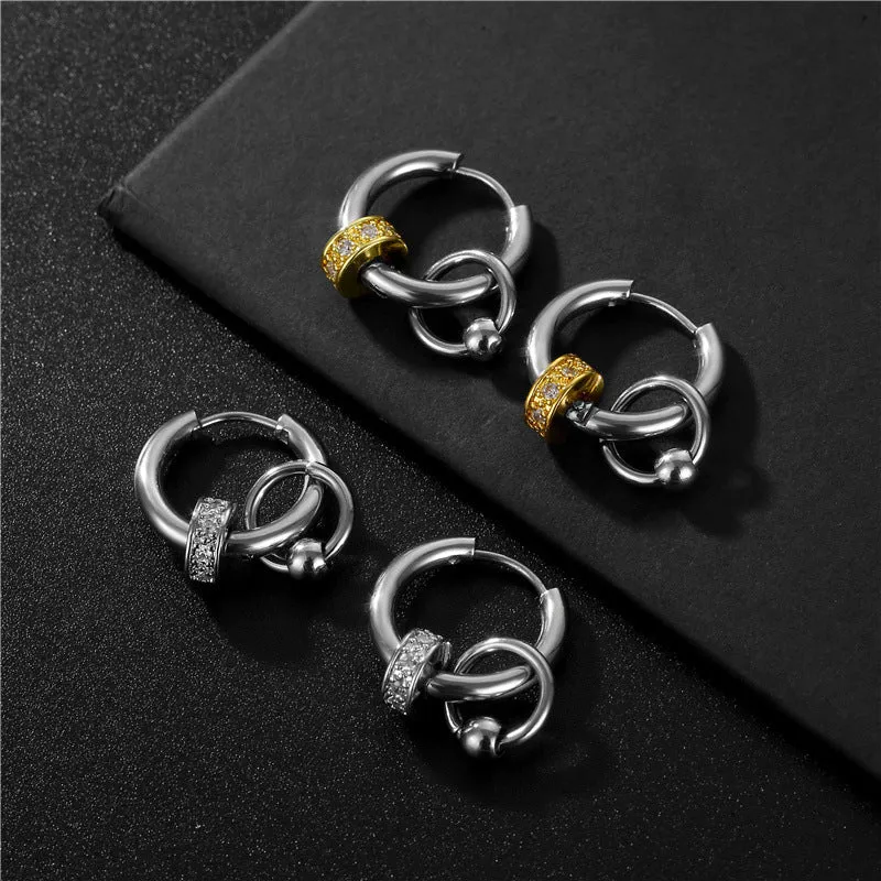 Wholesale Pendant Titanium Steel Men's Earrings with Pendants