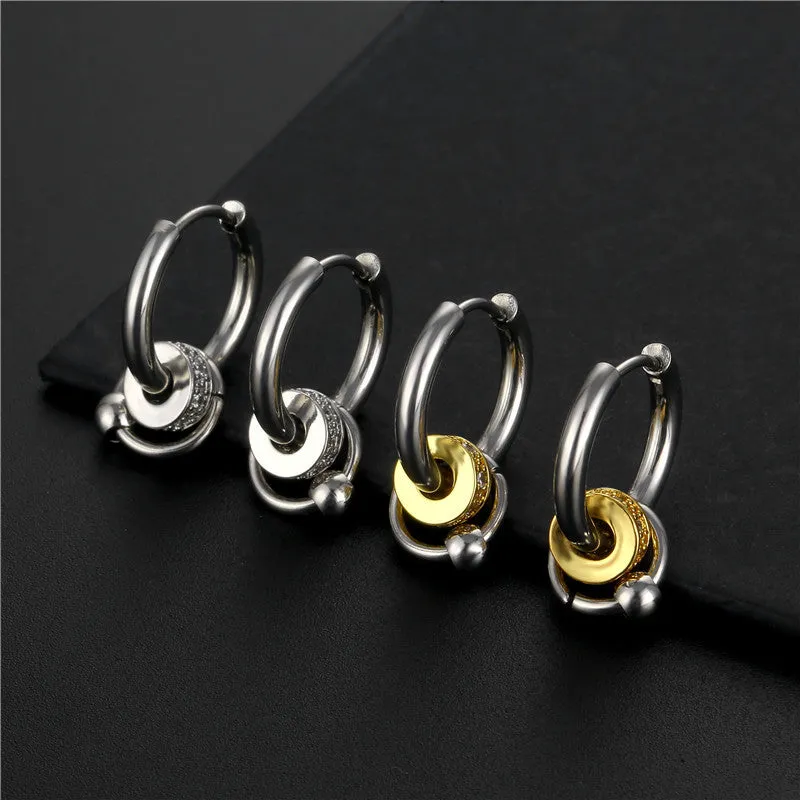 Wholesale Pendant Titanium Steel Men's Earrings with Pendants