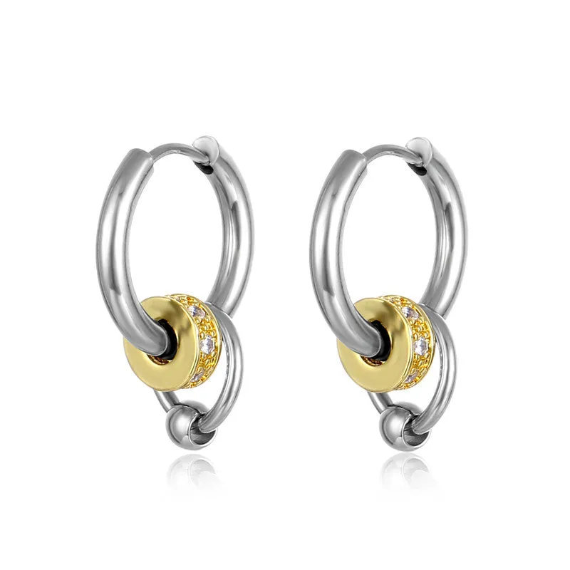 Wholesale Pendant Titanium Steel Men's Earrings with Pendants