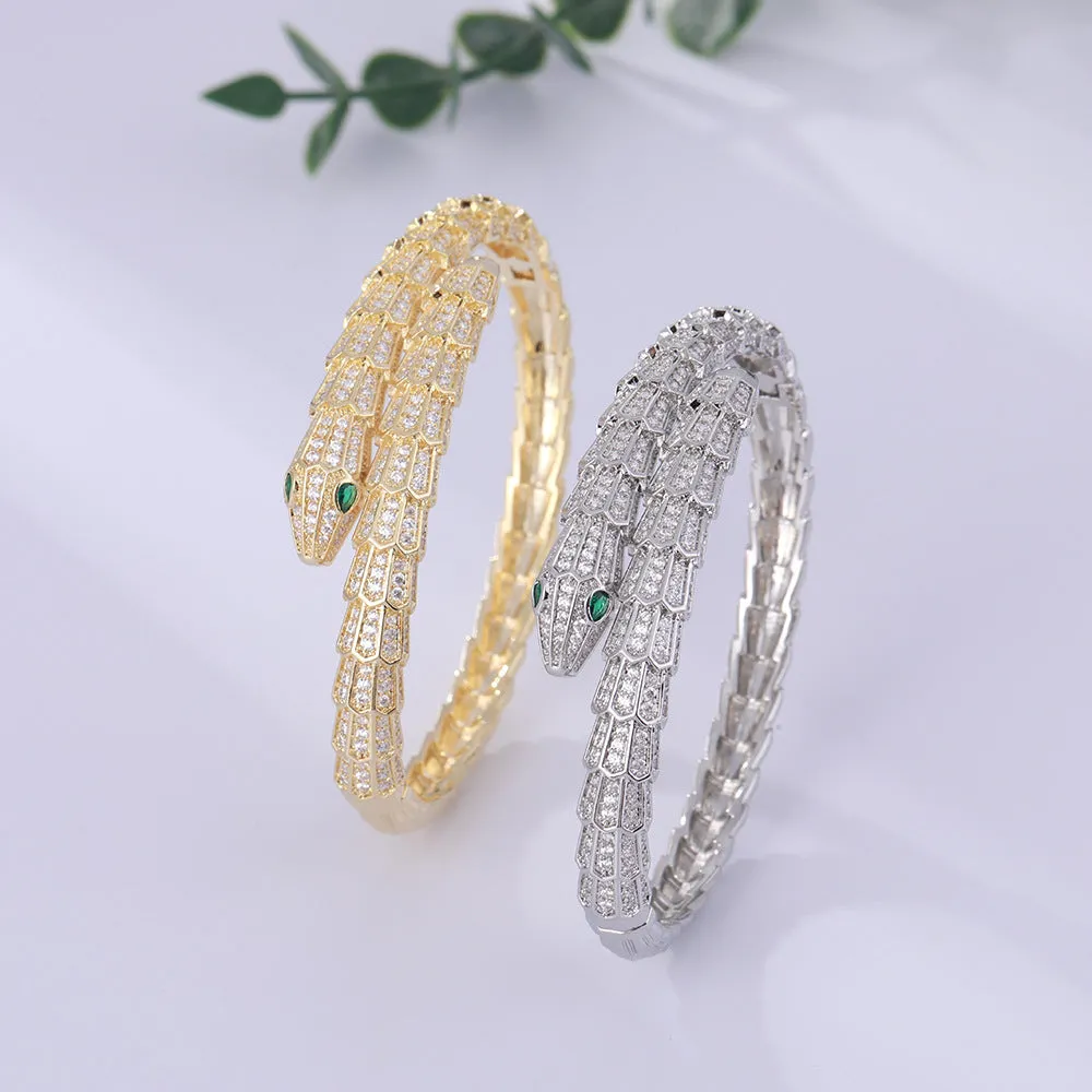 Wholesale  personality green eye snake bracelet