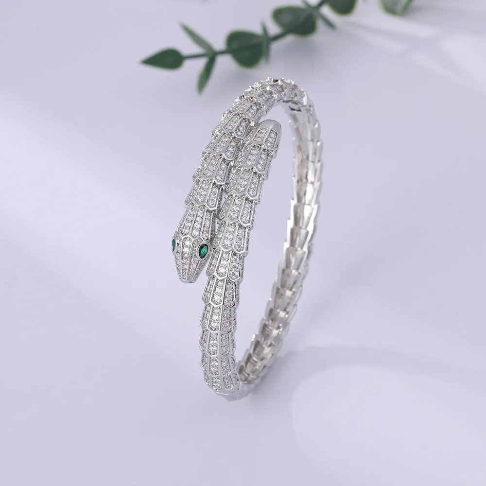 Wholesale  personality green eye snake bracelet
