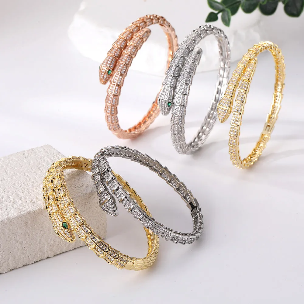 Wholesale  personality green eye snake bracelet