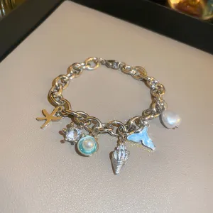 Wholesale Personalized Starfish Conch Chain Bracelet Fashion All-match High-end Temperament Adjustable Bracelet for Women