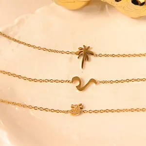 Wholesale Pineapple Seagull Coconut High Polished 18k Gold Titanium Steel Bracelet