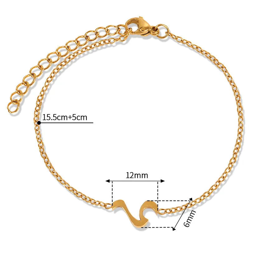 Wholesale Pineapple Seagull Coconut High Polished 18k Gold Titanium Steel Bracelet