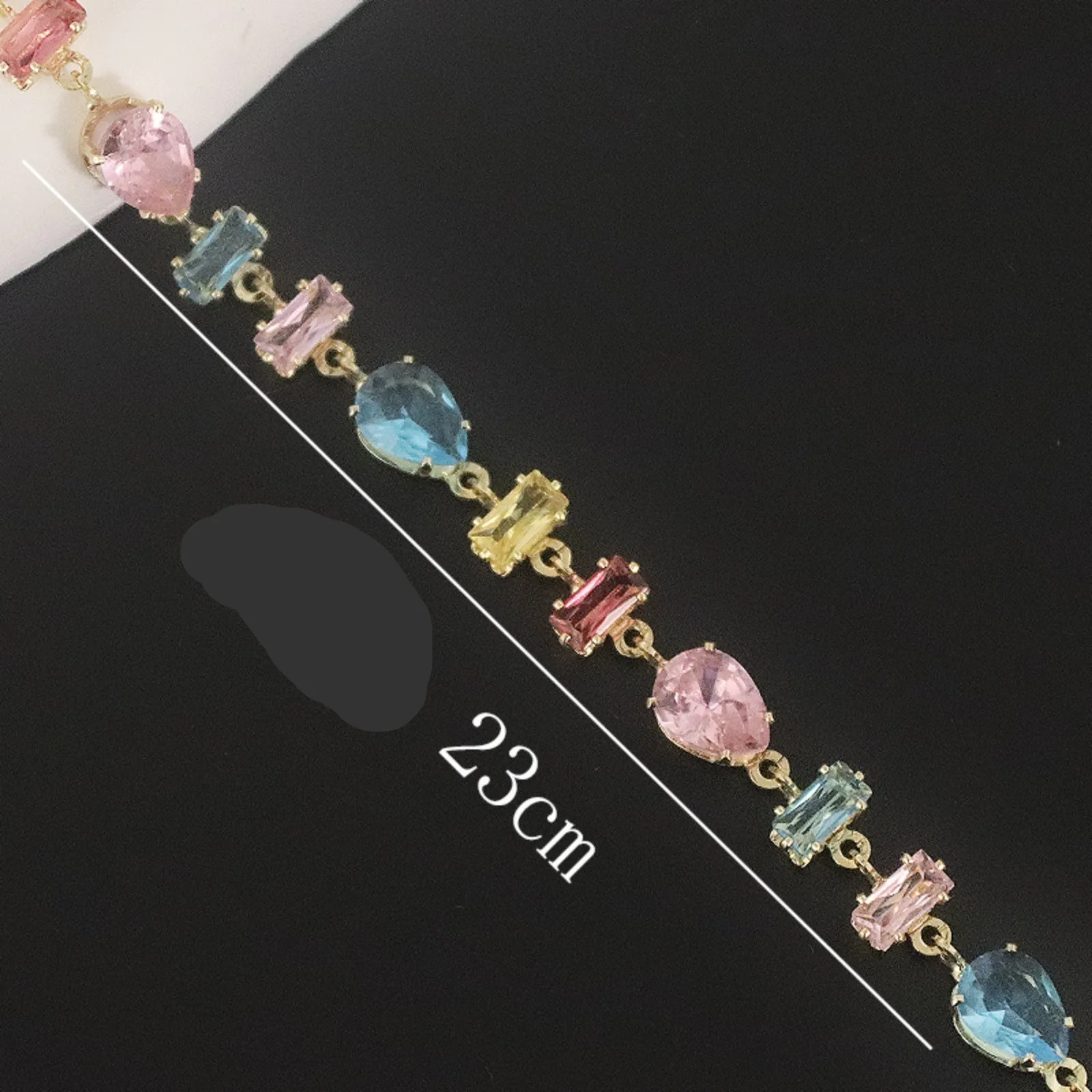 Wholesale Pink crystal rainbow couple bracelet