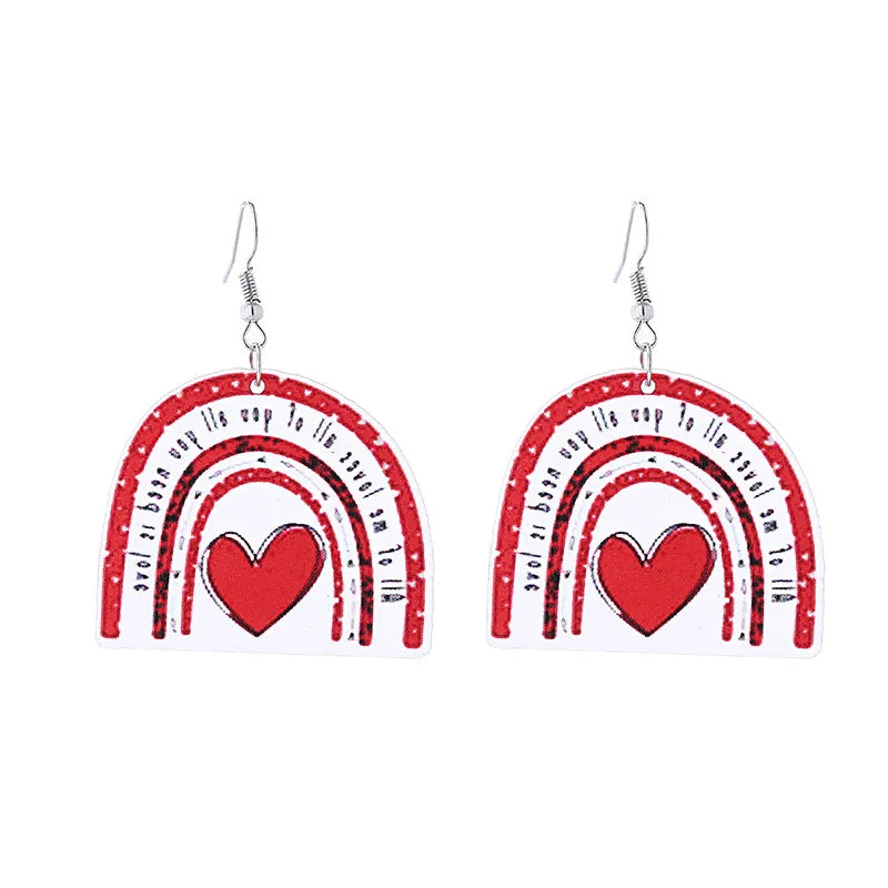 Wholesale Pink Valentine's Day Cat Envelope Double Sided Acrylic Earrings