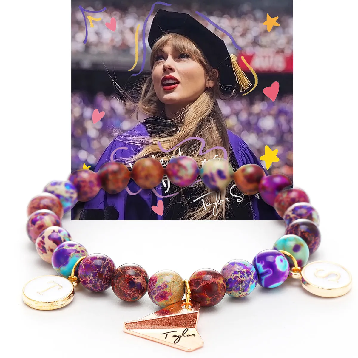 Wholesale Pink Zebra Natural Stone Taylor Bracelet