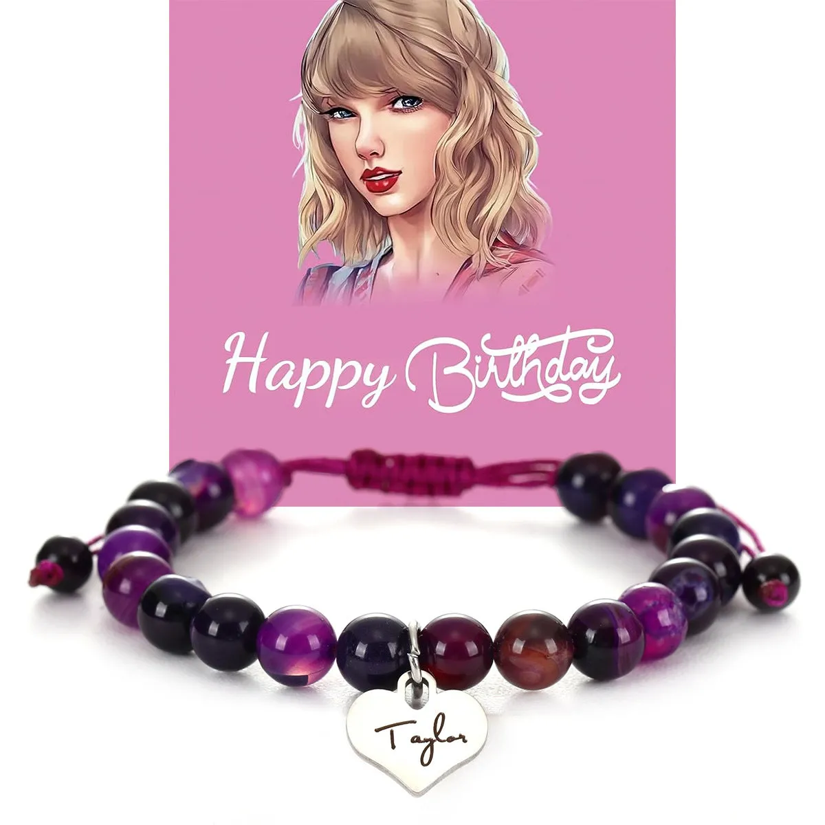 Wholesale Pink Zebra Natural Stone Taylor Bracelet