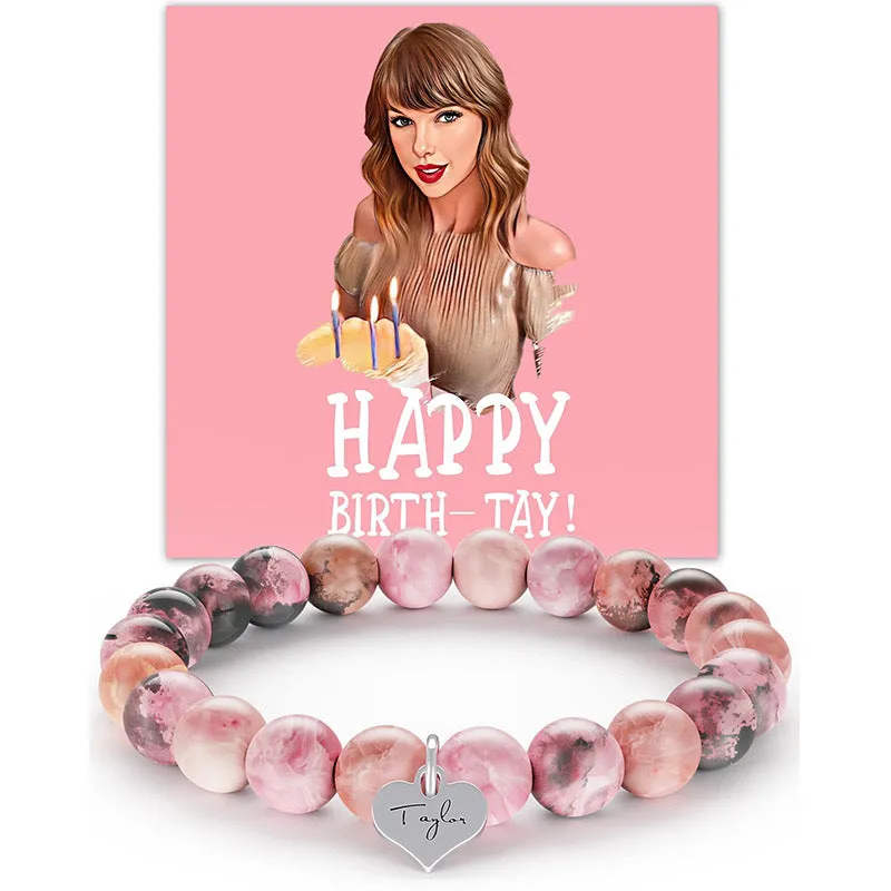 Wholesale Pink Zebra Natural Stone Taylor Bracelet