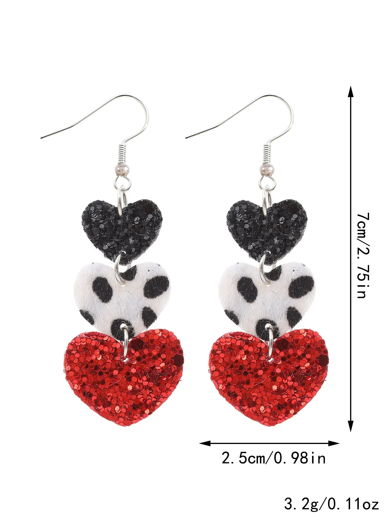 Wholesale Plaid Striped English Letter LOVE Wooden Heart-shaped Earrings