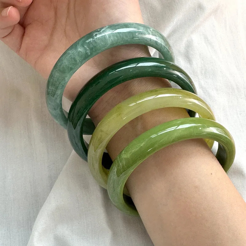Wholesale plain circle round geometric resin wind color halo bracelet