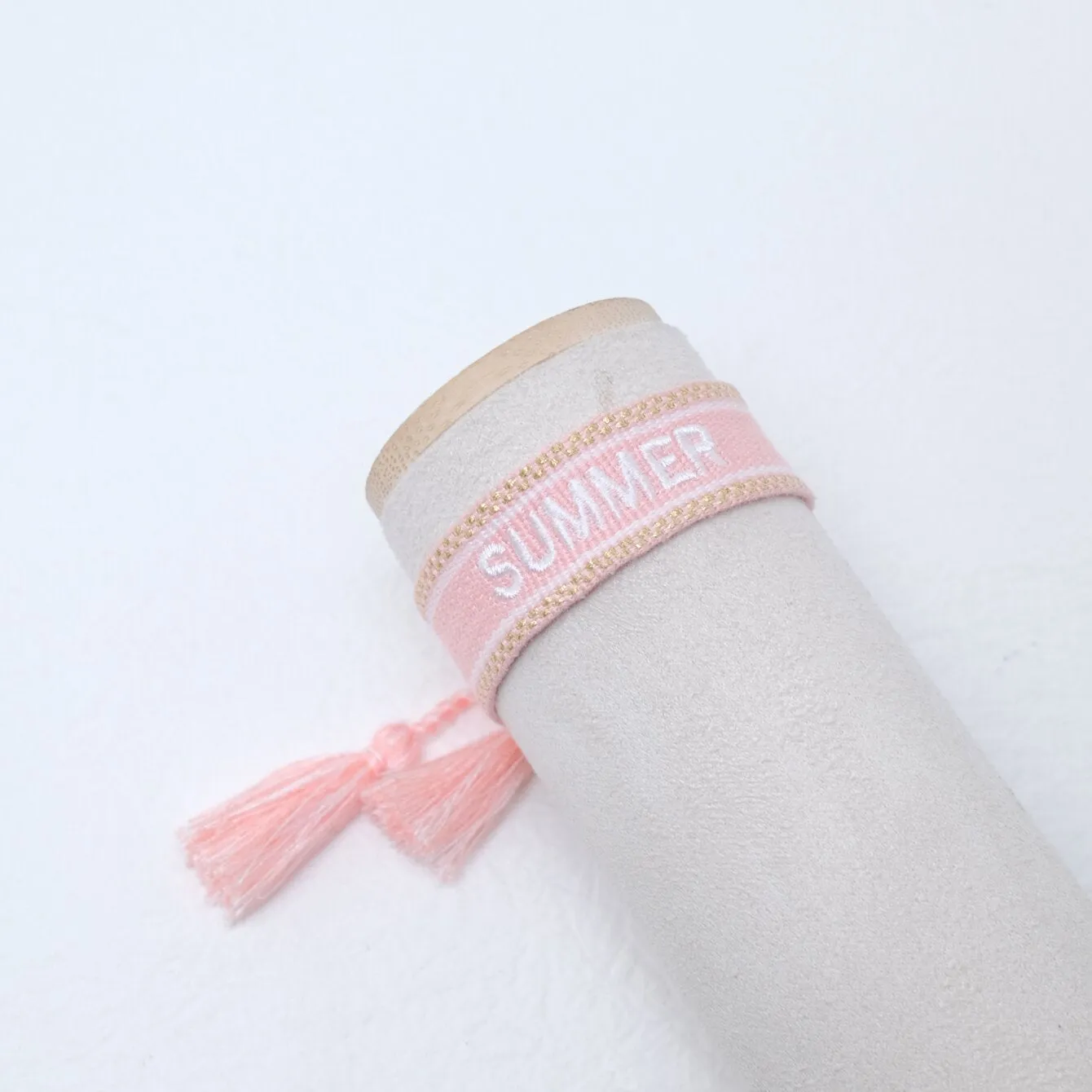 Wholesale Polyester Cord Weaving Embroidered Logo Letter Tassels Bracelets