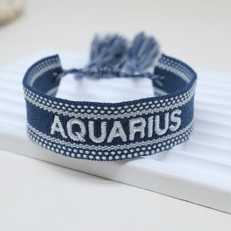 Wholesale Polyester Cord Weaving Letter Tassel Bracelet