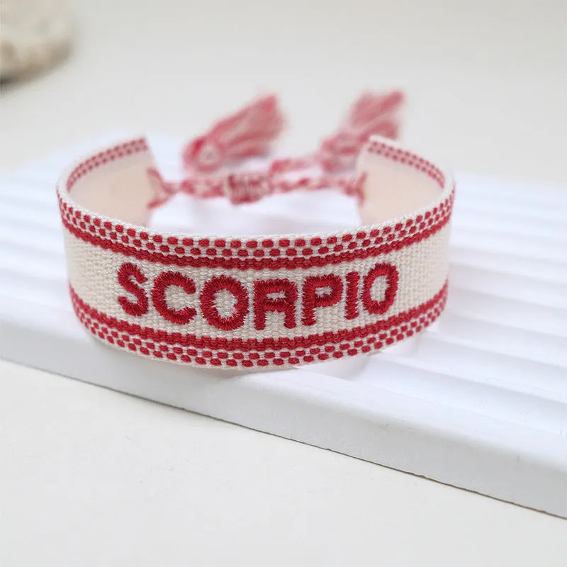Wholesale Polyester Cord Weaving Letter Tassel Bracelet