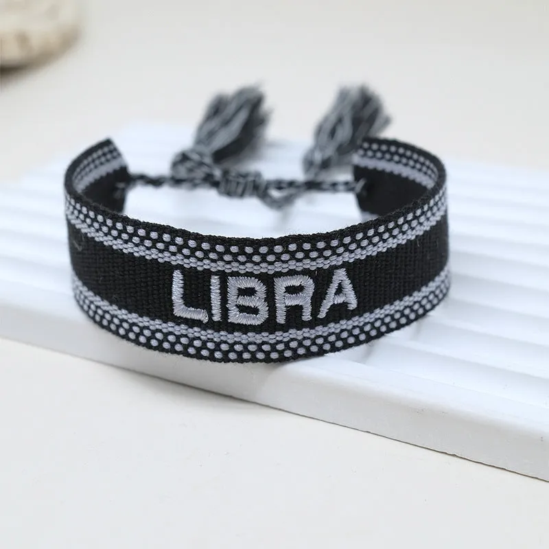 Wholesale Polyester Cord Weaving Letter Tassel Bracelet