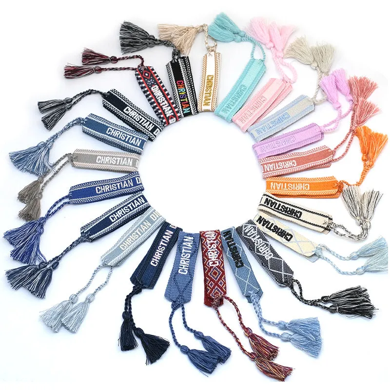 Wholesale Polyester Cord Weaving Mother's Day Bracelet Wrist Strap